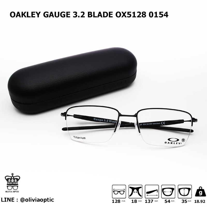 กรอบแว่นสายตา OAKLEY GAUGE  BLADE OX5128 0154  แว่นไม่มีกรอบล่าง,แว่นกรอบเปลือยล่าง,แว่นเซาะร่อง,แว่นไม่มีขอบล่างผ่อนชำระ  0% 3 เดือนมีของที่ สาขา ท่าพระสินค้าพร้อมจัดส่ง - ร้านแว่นตาโอลิเวีย  OliviaOptic